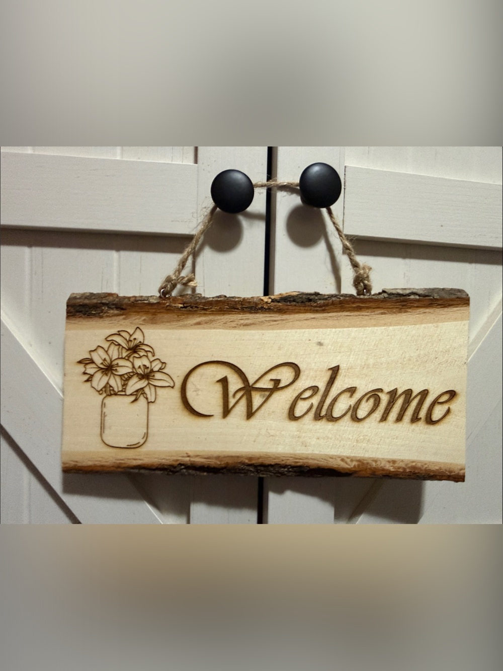 NEW Welcome Wooden Sign with live edge